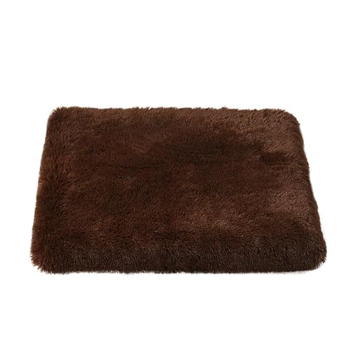 GIBZ Flauschig Hundematte, Warme Haustier Nest, Hundebett mit Wasserfest Memory Foam, Waschbares Kunstfell Plüsch Katzennest, Kaffee, 100x75x10cm von GIBZ