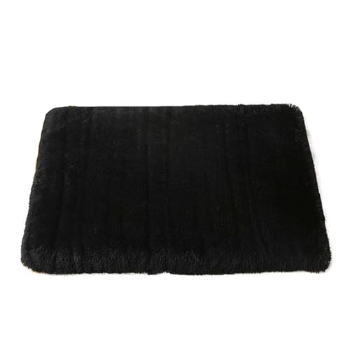 GIBZ Flauschig Hundematte, Warme Haustier Nest, Hundebett mit Wasserfest Memory Foam, Waschbares Kunstfell Plüsch Katzennest, Schwarz, 100x75x10cm von GIBZ