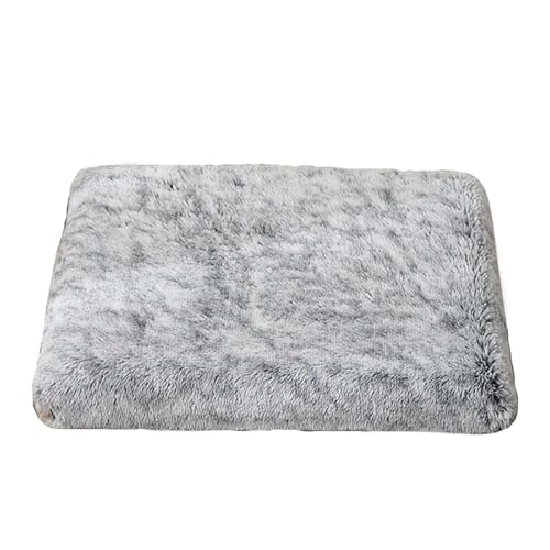 GIBZ Flauschig Hundematte, Warme Haustier Nest, Hundebett mit Wasserfest Memory Foam, Waschbares Kunstfell Plüsch Katzennest, Tie Dye Grau, 90x70x10cm von GIBZ