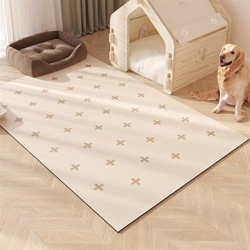 GIBZ Fütterung Matte Großes für Katzen Hunde Napfunterlage Rutschfestes Futternapf Unterlage Kunstleder Futtermatte Wasserdichtes Stil 1 60x120cm von GIBZ