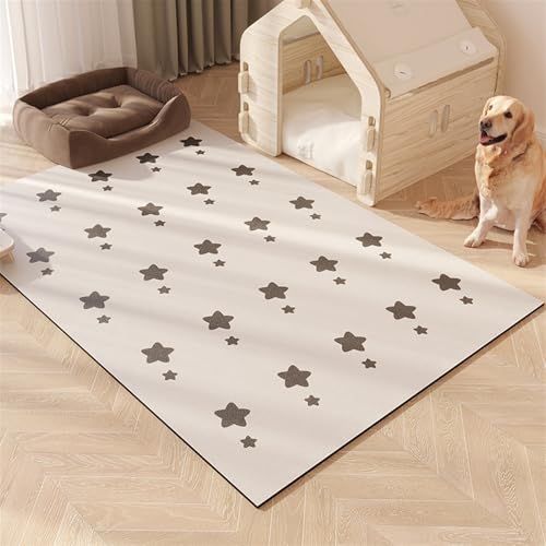 GIBZ Fütterung Matte Großes für Katzen Hunde Napfunterlage Rutschfestes Futternapf Unterlage Kunstleder Futtermatte Wasserdichtes Stil 3 60x120cm von GIBZ