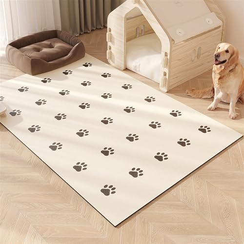 GIBZ Fütterung Matte Großes für Katzen Hunde Napfunterlage Rutschfestes Futternapf Unterlage Kunstleder Futtermatte Wasserdichtes Stil 4 60x90cm von GIBZ