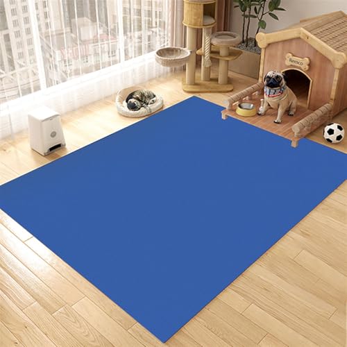 GIBZ Futternapf Unterlage Großes für Katzen Hunde Futtermatte Rutschfestes Kunstleder Fütterung Matte Wasserdichtes Napfunterlage, Dicke 4 mm Blau 140x200cm von GIBZ