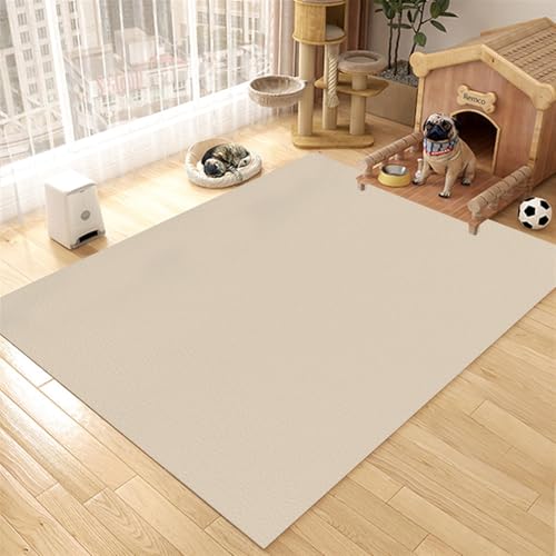 GIBZ Futternapf Unterlage Großes für Katzen Hunde Futtermatte Rutschfestes Kunstleder Fütterung Matte Wasserdichtes Napfunterlage, Dicke 4 mm Braungelb 100x120cm von GIBZ