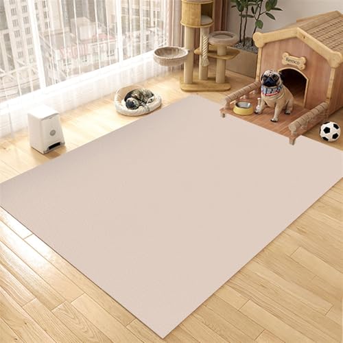 GIBZ Futternapf Unterlage Großes für Katzen Hunde Futtermatte Rutschfestes Kunstleder Fütterung Matte Wasserdichtes Napfunterlage, Dicke 4 mm Champagner 120x160cm von GIBZ