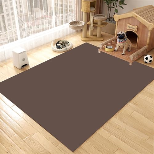 GIBZ Futternapf Unterlage Großes für Katzen Hunde Futtermatte Rutschfestes Kunstleder Fütterung Matte Wasserdichtes Napfunterlage, Dicke 4 mm Dunkel Braun 100x120cm von GIBZ