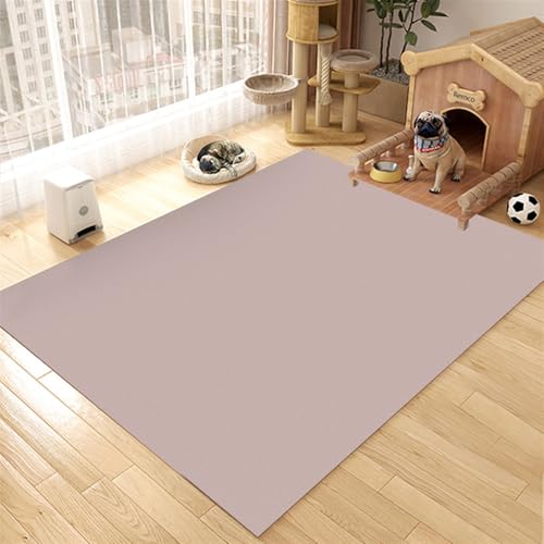 GIBZ Futternapf Unterlage Großes für Katzen Hunde Futtermatte Rutschfestes Kunstleder Fütterung Matte Wasserdichtes Napfunterlage, Dicke 4 mm Dunkel Rosa 120x160cm von GIBZ