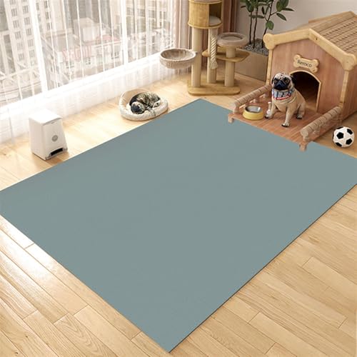 GIBZ Futternapf Unterlage Großes für Katzen Hunde Futtermatte Rutschfestes Kunstleder Fütterung Matte Wasserdichtes Napfunterlage, Dicke 4 mm Dunkelgrün 80x120cm von GIBZ