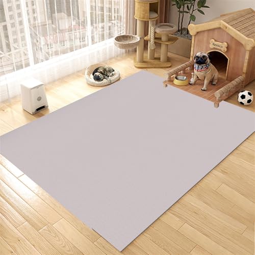 GIBZ Futternapf Unterlage Großes für Katzen Hunde Futtermatte Rutschfestes Kunstleder Fütterung Matte Wasserdichtes Napfunterlage, Dicke 4 mm Grau 100x120cm von GIBZ