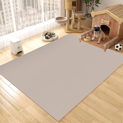 GIBZ Futternapf Unterlage Großes für Katzen Hunde Futtermatte Rutschfestes Kunstleder Fütterung Matte Wasserdichtes Napfunterlage, Dicke 4 mm Haferflocken 100x120cm von GIBZ