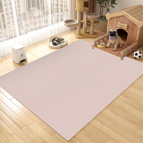 GIBZ Futternapf Unterlage Großes für Katzen Hunde Futtermatte Rutschfestes Kunstleder Fütterung Matte Wasserdichtes Napfunterlage, Dicke 4 mm Hellrosa 60x120cm von GIBZ