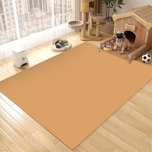 GIBZ Futternapf Unterlage Großes für Katzen Hunde Futtermatte Rutschfestes Kunstleder Fütterung Matte Wasserdichtes Napfunterlage, Dicke 4 mm Orange 120x160cm von GIBZ