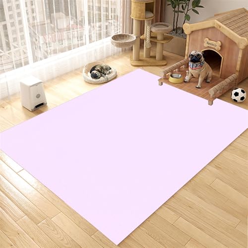 GIBZ Futternapf Unterlage Großes für Katzen Hunde Futtermatte Rutschfestes Kunstleder Fütterung Matte Wasserdichtes Napfunterlage, Dicke 4 mm Rosa 120x160cm von GIBZ