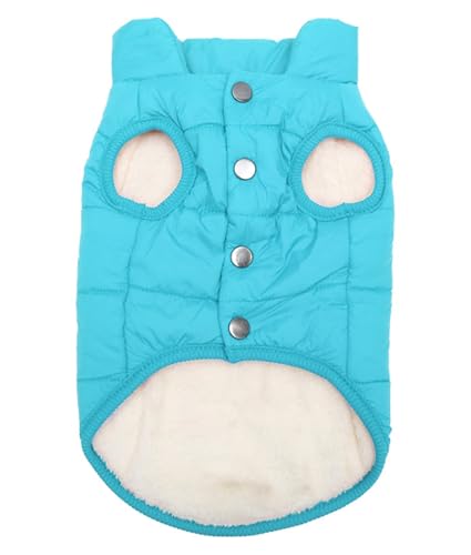 GIBZ Hund Winter Warme Weste Mantel Haustiere Hundemantel Fleece Sherpa Gefütterte Mäntel Hunde Winddichte Gepolsterte Kleidung HundeJacke Blau von GIBZ