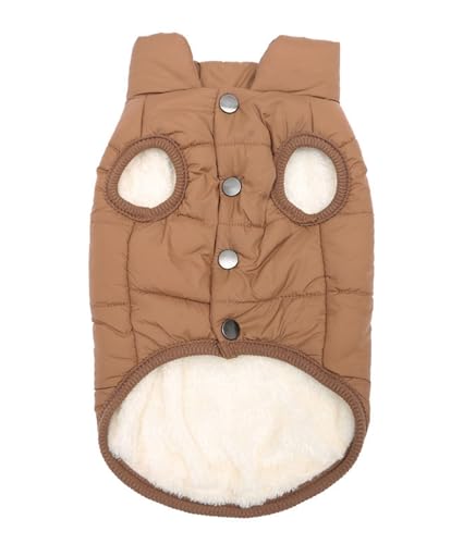 GIBZ Hund Winter Warme Weste Mantel Haustiere Hundemantel Fleece Sherpa Gefütterte Mäntel Hunde Winddichte Gepolsterte Kleidung HundeJacke Braun von GIBZ