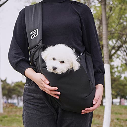 GIBZ Hunde Tragetuch Tragetasche Katze Bequem Tragbar Verbreiterte Schulter Crossbody Tasche Outdoor Reisen Atmungsaktiv Für Haustiere Hundetragetuch Schwarz von GIBZ