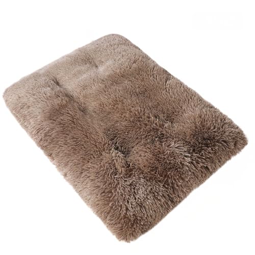 GIBZ Hundebetten Rechteckig Große Flauschig Winter Warm Katzenbett rutschfest Haustierbett für Klein Mittelgroß Waschbar Braun 125x85cm von GIBZ