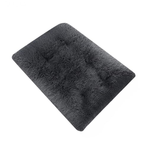 GIBZ Hundebetten Rechteckig Große Flauschig Winter Warm Katzenbett rutschfest Haustierbett für Klein Mittelgroß Waschbar Dunkel Grau 55x40cm von GIBZ