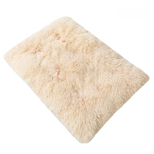 GIBZ Hundebetten Rechteckig Große Flauschig Winter Warm Katzenbett rutschfest Haustierbett für Klein Mittelgroß Waschbar Gelb 45x30cm von GIBZ