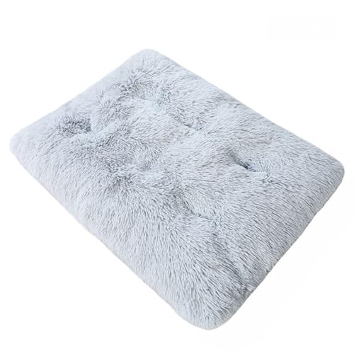 GIBZ Hundebetten Rechteckig Große Flauschig Winter Warm Katzenbett rutschfest Haustierbett für Klein Mittelgroß Waschbar Grau 110x75cm von GIBZ