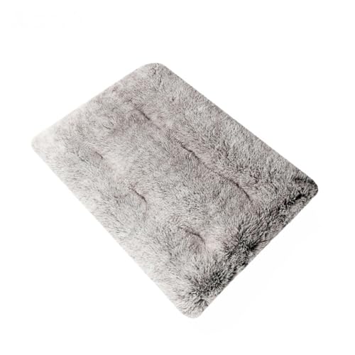 GIBZ Hundebetten Rechteckig Große Flauschig Winter Warm Katzenbett rutschfest Haustierbett für Klein Mittelgroß Waschbar Hell Grau 55x40cm von GIBZ