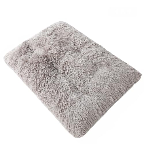 GIBZ Hundebetten Rechteckig Große Flauschig Winter Warm Katzenbett rutschfest Haustierbett für Klein Mittelgroß Waschbar Hellbraun 125x85cm von GIBZ