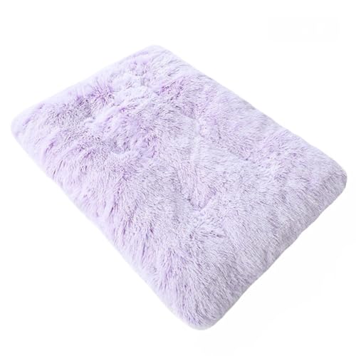 GIBZ Hundebetten Rechteckig Große Flauschig Winter Warm Katzenbett rutschfest Haustierbett für Klein Mittelgroß Waschbar Hellviolett 125x85cm von GIBZ