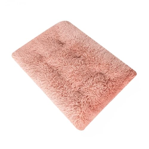 GIBZ Hundebetten Rechteckig Große Flauschig Winter Warm Katzenbett rutschfest Haustierbett für Klein Mittelgroß Waschbar Rosa 65x50cm von GIBZ