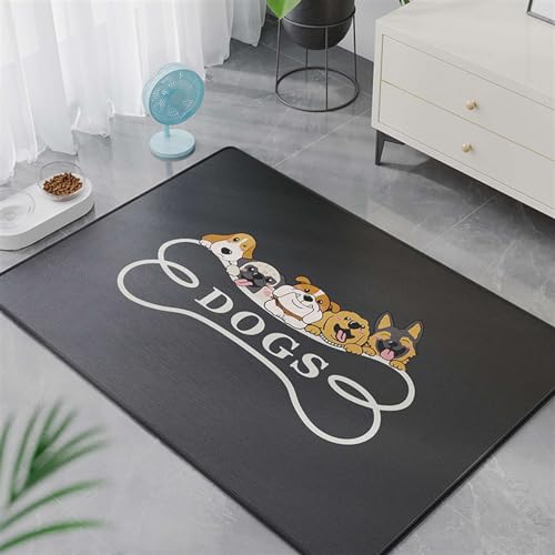 GIBZ Hundematte Nicht Klebrigen Haaren Waschbare und Saugfähige Hundebett Gemusterte rutschfeste Katzen Matte, 45x60cm von GIBZ