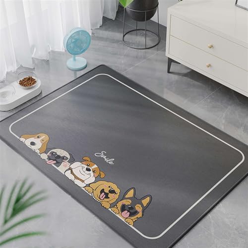 GIBZ Hundematte Nicht Klebrigen Haaren Waschbare und Saugfähige Hundebett Gemusterte rutschfeste Katzen Matte, 50x70cm von GIBZ