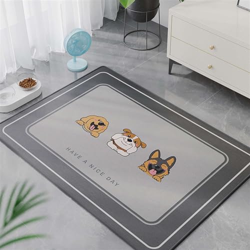 GIBZ Hundematte Nicht Klebrigen Haaren Waschbare und Saugfähige Hundebett Gemusterte rutschfeste Katzen Matte, 65x90cm von GIBZ