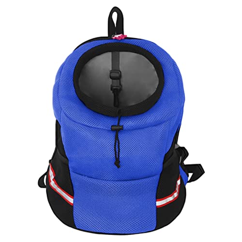 GIBZ Hunderucksack Katzenrucksack Atmungsaktive UmhäNgetasche Mit Kordelzug Aus Mesh Reflektierende Bequeme Reisetasche Für Haustiere Blau S von GIBZ