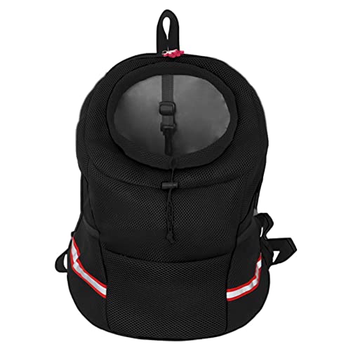 GIBZ Hunderucksack Katzenrucksack Atmungsaktive UmhäNgetasche Mit Kordelzug Aus Mesh Reflektierende Bequeme Reisetasche Für Haustiere Schwarz L von GIBZ