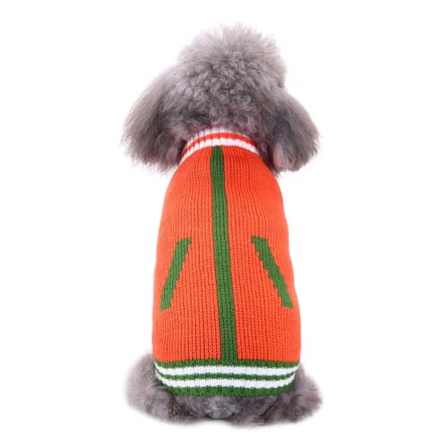 GIBZ Kleiner Winter Hundepullover Mantel Hunde Bunte Mäntel für Kaltes Wetter Haustier Warme Winddichte Jacke Kleidung HundeJacke Orange von GIBZ