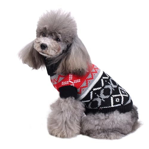 GIBZ Kleiner Winter Hundepullover Mantel Hunde Bunte Mäntel für Kaltes Wetter Haustier Warme Winddichte Jacke Kleidung HundeJacke Schwarz von GIBZ