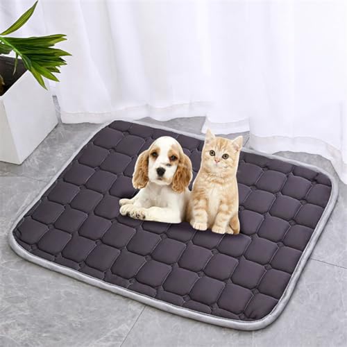 GIBZ Kühlmatte für Haustiere Haustier Selbstkühlendes Pad Matte Bettmatten Komfort für Katzen und Hunde für Zuhause Oder Auto,Hundehütte Outdoor, Dunkelgrau, 100x69cm von GIBZ