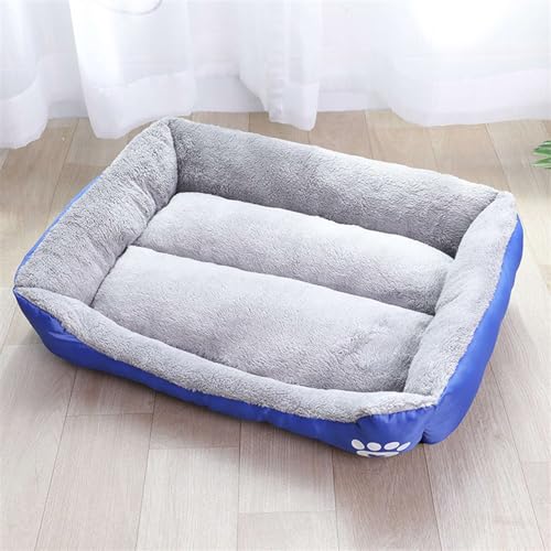 GIBZ Kurzflor Schlafbett für Hunde, Waschbar Orthopädisch Nest, Warm Katzenbett, Langlebige Haustiercouch mit Memory Foam, Dunkelblau, L(80x65x17cm) von GIBZ