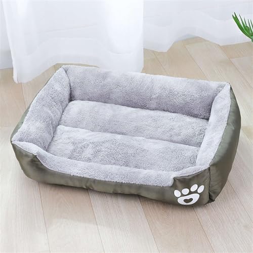 GIBZ Kurzflor Schlafbett für Hunde, Waschbar Orthopädisch Nest, Warm Katzenbett, Langlebige Haustiercouch mit Memory Foam, Grün, M(70x55x16cm) von GIBZ