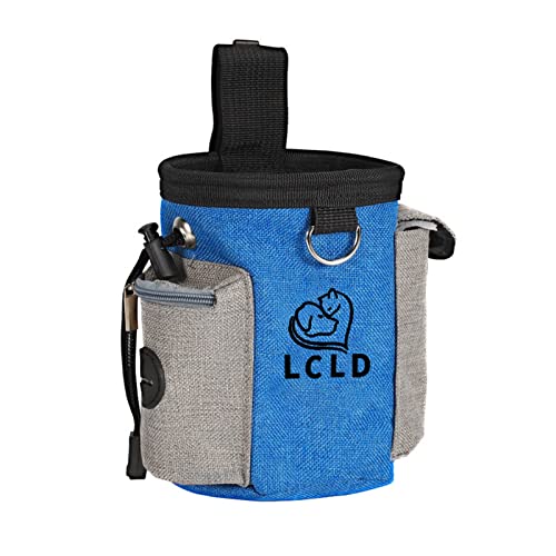 GIBZ Leckerlibeutel für Hunde Dummy Hundetraining Großes Fassungsvermögen Verstellbare Multi-Pocket-Futtertasche Kordelzug Schmutzige Hundetrainingstasche Blau von GIBZ