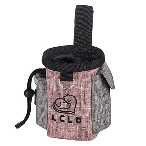 GIBZ Leckerlibeutel für Hunde Dummy Hundetraining Großes Fassungsvermögen Verstellbare Multi-Pocket-Futtertasche Kordelzug Schmutzige Hundetrainingstasche Rosa von GIBZ