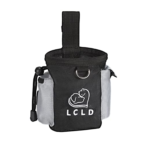 GIBZ Leckerlibeutel für Hunde Dummy Hundetraining Großes Fassungsvermögen Verstellbare Multi-Pocket-Futtertasche Kordelzug Schmutzige Hundetrainingstasche Schwarz von GIBZ