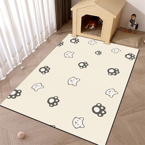 GIBZ Napfunterlage Großes für Katzen Hunde Futternapf Unterlage Futtermatte Rutschfestes Kunstleder Fütterung Matte Dicke 4 mm Stil 2 100x200cm von GIBZ