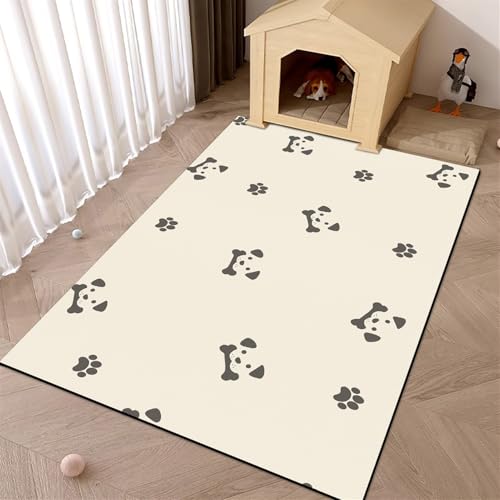 GIBZ Napfunterlage Großes für Katzen Hunde Futternapf Unterlage Futtermatte Rutschfestes Kunstleder Fütterung Matte Dicke 4 mm Stil 3 100x120cm von GIBZ