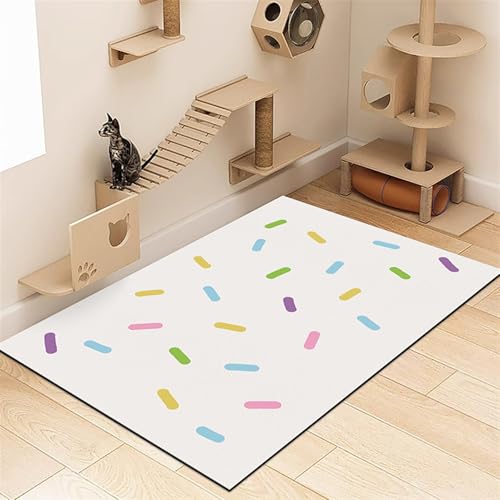 GIBZ Napfunterlage Großes für Katzen Hunde Futternapf Unterlage Futtermatte Rutschfestes Kunstleder Fütterung Matte Dicke 4 mm Stil 6 120x140cm von GIBZ