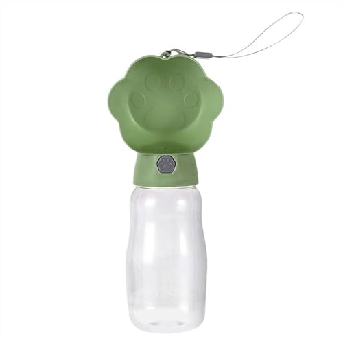 GIBZ Niedliche Hunde Wasserflasche für Unterwegs, Auslaufsicher Haustier Trinkflasche für Spaziergänge im Freien, Wandern, Reisen, Grün, 530ml von GIBZ