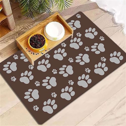 GIBZ Saugfähige Futtermatte aus Kieselgur für Hunde, rutschfeste Futterunterlage für Katzen, Schnell Trocknendes Napfunterlage, 60x90cm von GIBZ