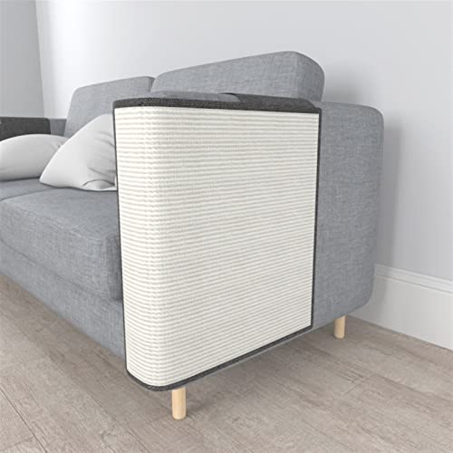 GIBZ Sisal Katze Kratzmatte für Sofa Ecke Stuhl Couch Protector Kratzschutz Langlebig für Indoor, Dunkelgrau, Links von GIBZ