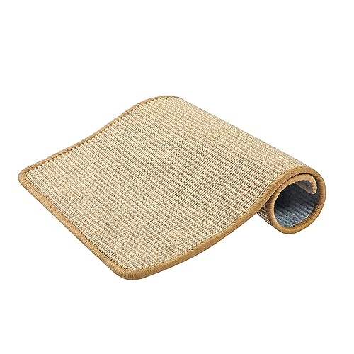 GIBZ Sisal Katze Kratzmatte für Sofa Stuhl Ecke Vertikaler Möbelschutz Natürliche Katzen Kratzteppich Innenbereich, Beige, 30×40cm von GIBZ