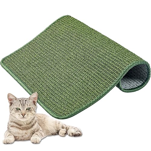 GIBZ Sisal Katze Kratzmatte für Sofa Stuhl Ecke Vertikaler Möbelschutz Natürliche Katzen Kratzteppich Innenbereich, Grün, 50×80cm von GIBZ