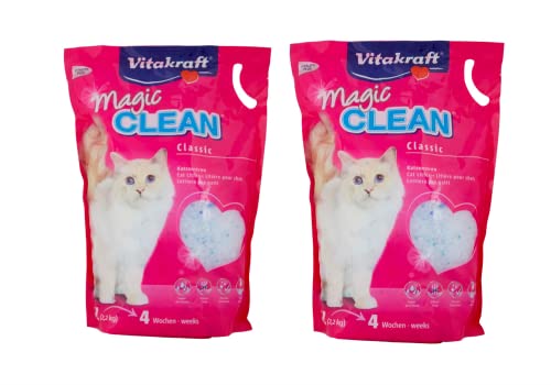 Vitakraft Magic Clean Katzenstreuer aus Silikon, hält länger als normale geruchshemmende und antibakterielle Katzenstreue, 5 l, 2,2 kg (2 x 5 l) von GIGLIO NERO